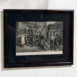 Antique Victorian Framed Print “The Broken Window” After W.H. Knight 9.5 x 7.75