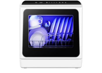 EUHOMY 6 Programs Countertop Dishwasher, Portable Dishwasher with 5L Built-in Water Tank & Inlet Hose, Mini Dishwasher for Apartments and RVs, High-Te