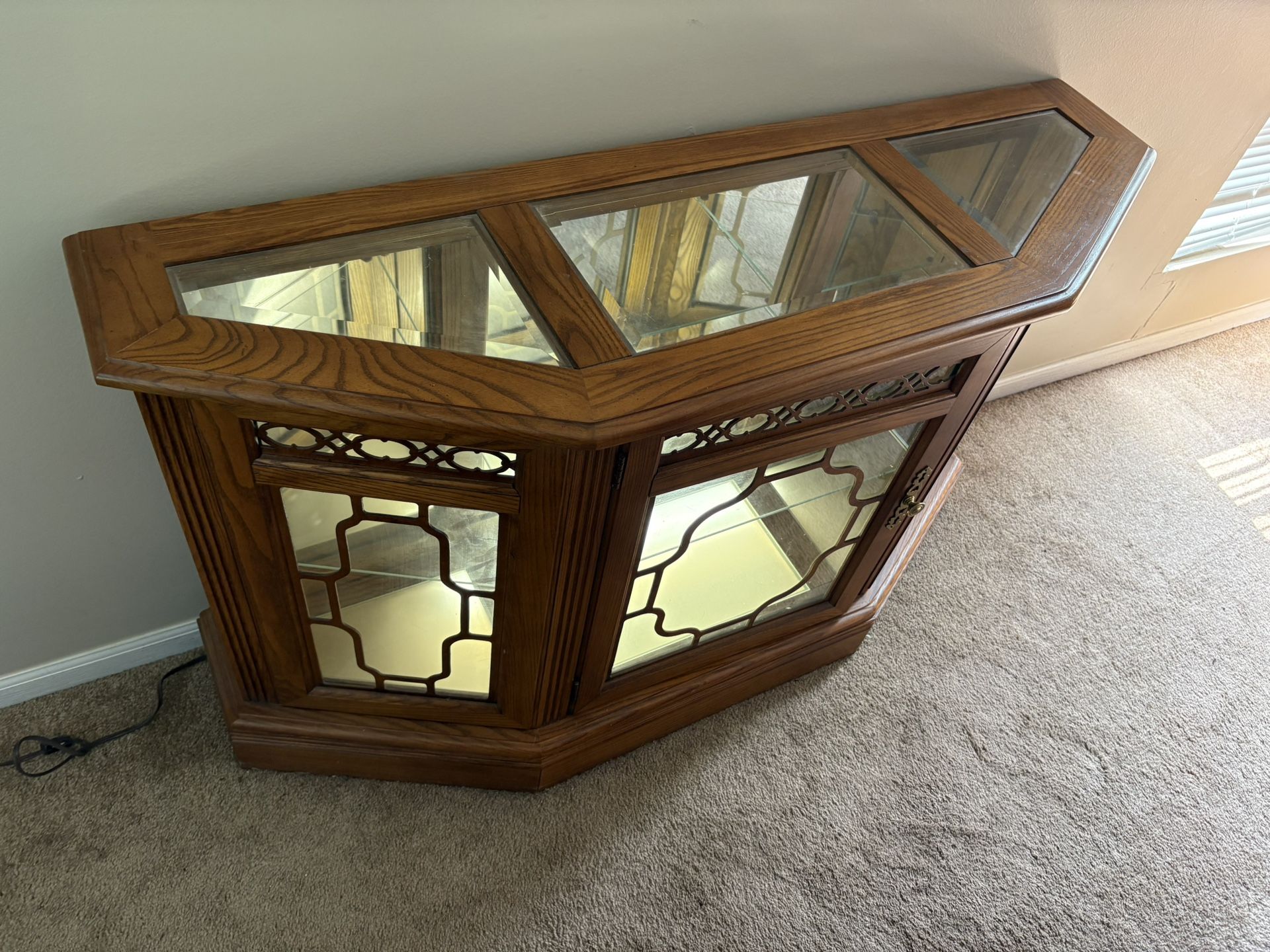 Glass Cabinet With 2 Glass Shelves