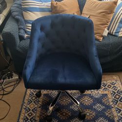 Blue Velvet Office Chair