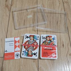 Vintage German Romme Canasta Bridge Playing Card Set Playing Cards with Case Games / 1 Deck OPENED & 1 Deck NEW