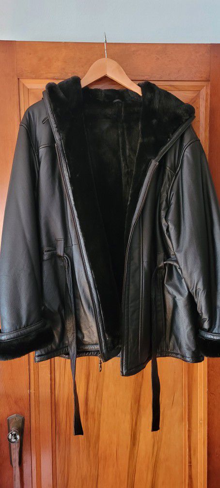 Faux Leather Coat 