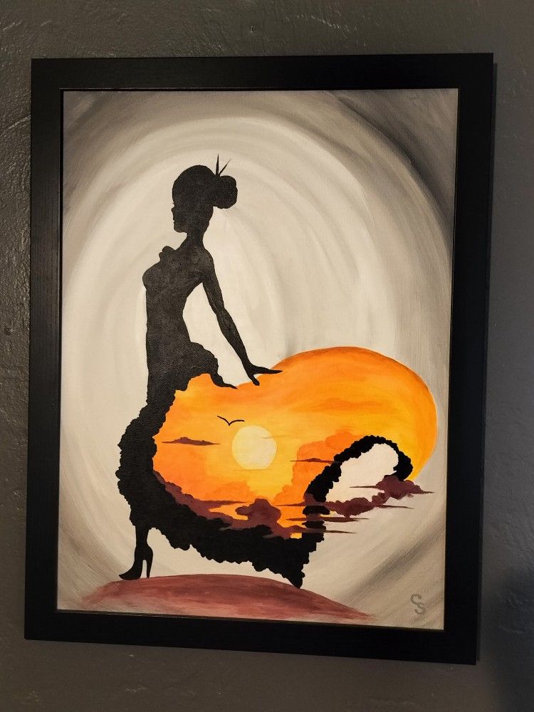 Lady Sunrise Oil On Canvas by Charlene Sasto.