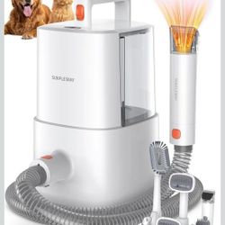Dog Grooming Vacuum Kit Pet Hair Remover Quiet Suction Clippers Brush Set