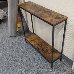 Console Table Narrow  Rustic Black & Brown