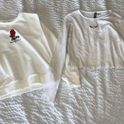 Girls Lot Size 10/12 - Long Sleeve Shirt & Sweatshirt - No Stains- Like New