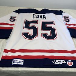 Game Used Chris Cava Mississippi Sea wolves Jersey SP Mens 54 MIC SEWN Echl