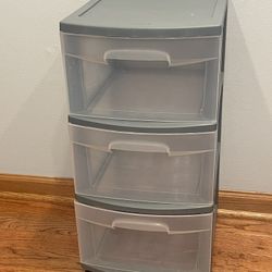 Three Drawer Plastic Storage Cart 