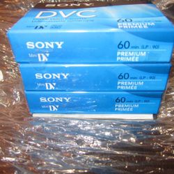 3 SONY Premium DVC Digital Video Cassette Tapes 3-Pack 60 Minutes Seal