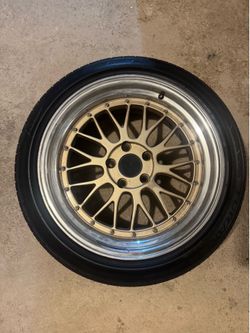 Set of 4 18x8 ET35 BBS LM style mesh REP wheels 235/45R18 Bridgestone Turanza tires