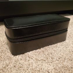 New Watch/Bracelet Case - Portable - Black "Lizard" Leather