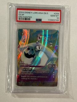 Disney Lorcana Olaf Happy Passenger Enchanted Foil 209/204 PSA 10 2024
