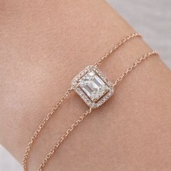 14k Rose Gold Diamond Bracelet