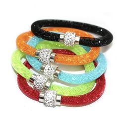 Brand NEW 3pcs Set Valentine’s Day Gift Stardust Mesh Bracelet with Magnetic Clasp