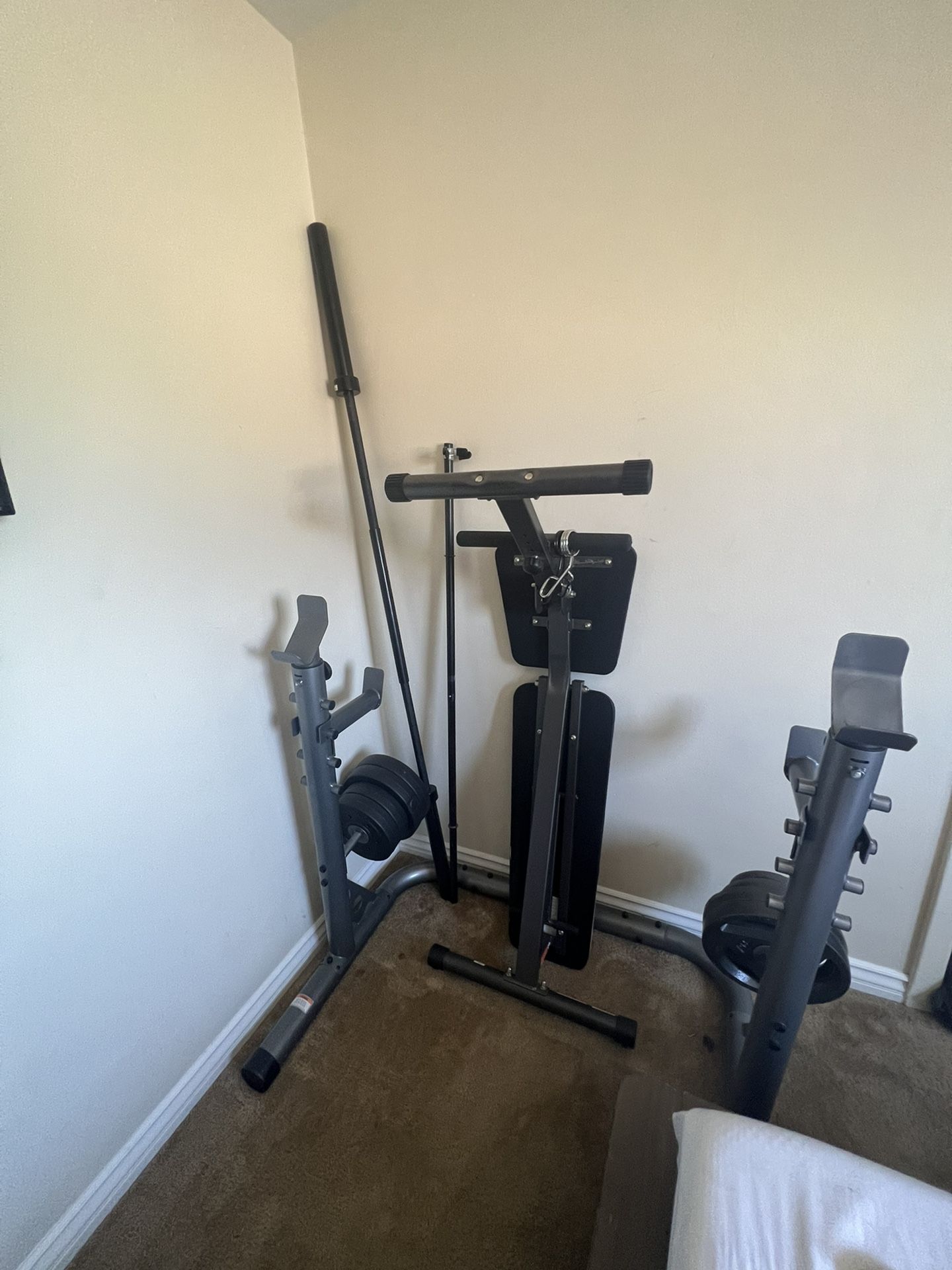 Bench Press Rack And Bench With Weights