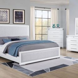 New Bedroom Set White 5 PCs King