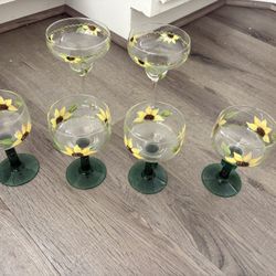 Hand Painted Margarita Glasses 
