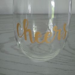  stemless cheers wine glass
