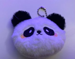 Fluffy panda keychain