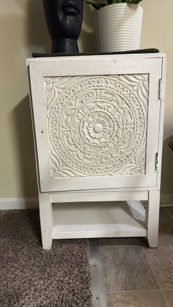 Boho white cabinet