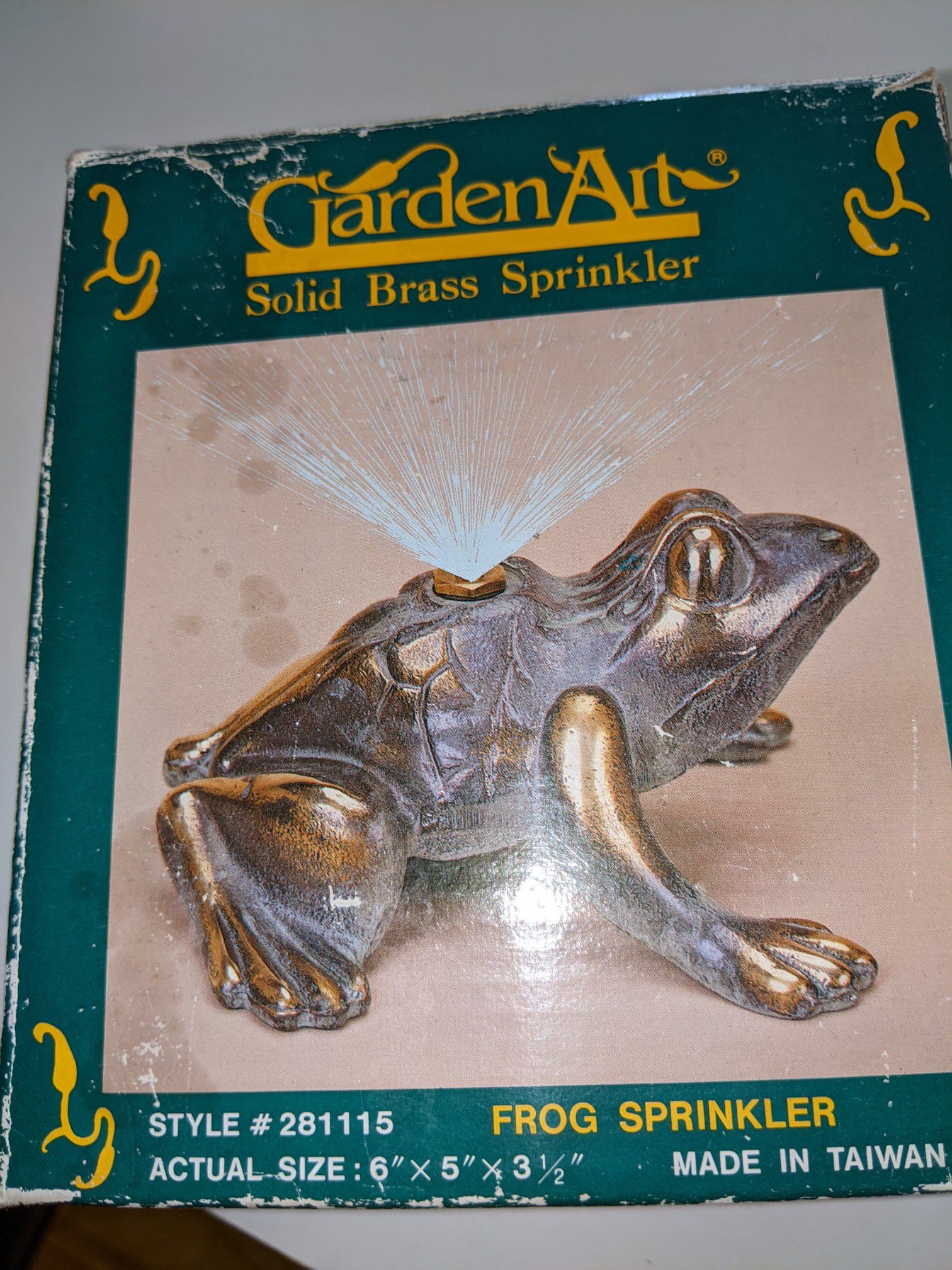 Vintage Garden Art solid brass frog sprinkler