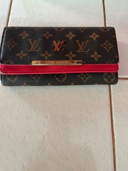 Wallet Brown with red Tri Gold