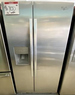 Whirlpool Used Side By Side 36”width Fridge +10% Discount Off 