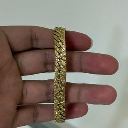 18k Gold filled nugget bracelet 7.4 inch long throw offers read description