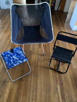3 Compact Foldable Stool And Chairs