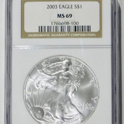 2003 American Silver Eagle 1oz Silver Mint State 69