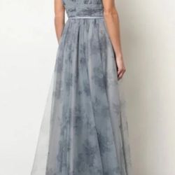 Marchesa Notte Elegant Blue Floral Gown Size 12