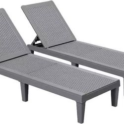 ❤️Outdoor Chaise Lounge Chair Set of 2 