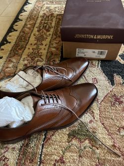 Johnston & Murphy McClain Wingtip Tan Full Grain Leather Size 9 Men’s Shoes