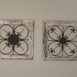 Wall art metal/wood
