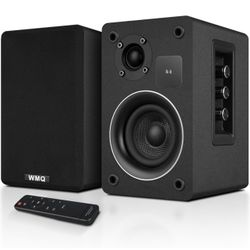 New-Active Bookshelf Speakers，3.5" Woofer, Silk Dome Tweeter PC Speakers - USB Digital Audio Studio Monitors Bass & Treble Adjust AUX Input for Record