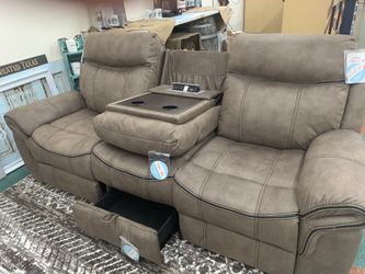 New reclining sofa love set. Usb charging doc
