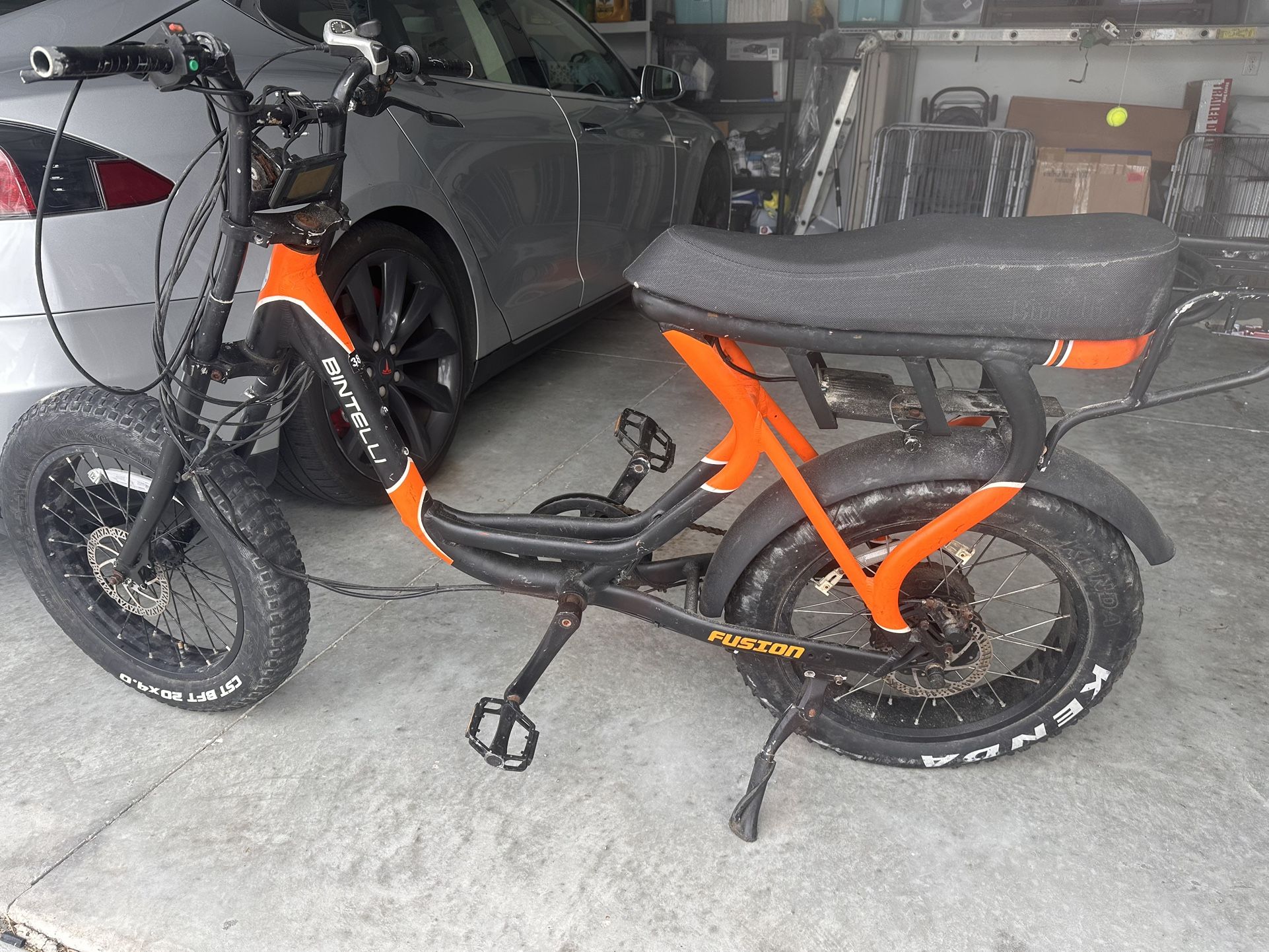 E Bike Frame, Tires, Old Electric Harness
