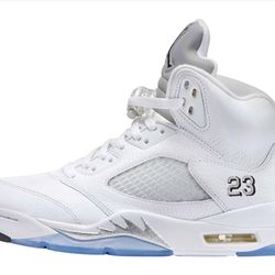 Air Jordan 5 White/ Black/ Metallic Silver