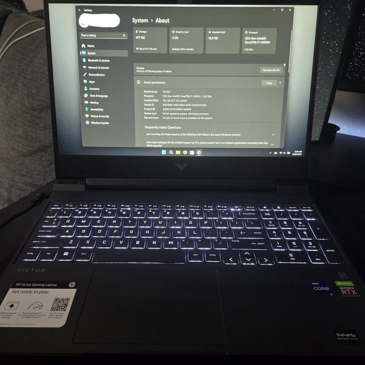 HP Victus Gaming Laptop 15.6in