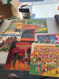 Vintage DISNEY Children's Vinyl Records. Lot of 7.
