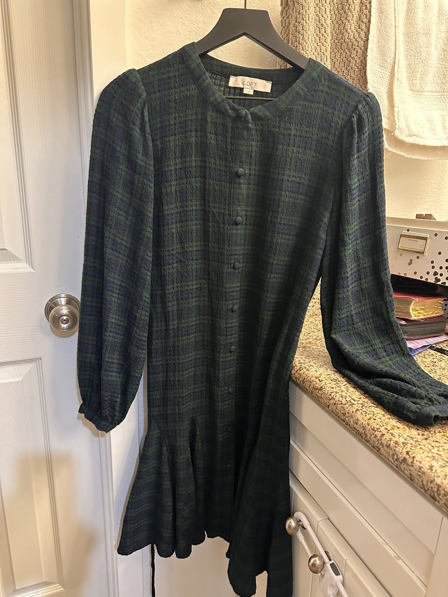 Plaid Green Dress Loft