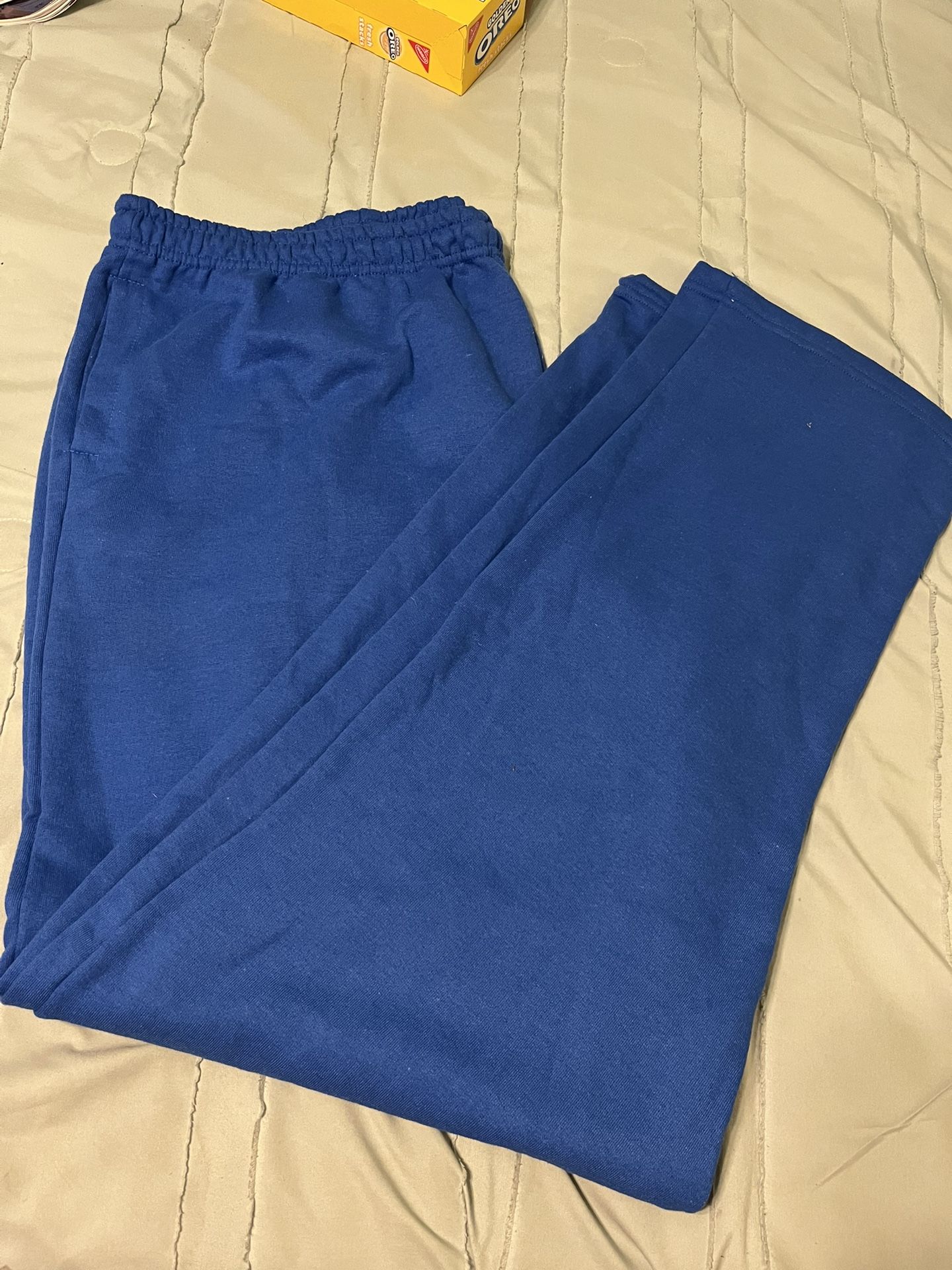 Gildan Blue Sweatpants Relaxed Fit Elastic Waist