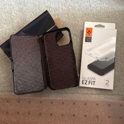 Vaja Leather Case -  iphone 14 pro max grip & glass protect