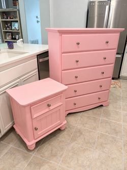 Solid Wood Dresser + Nightstand Set – $60