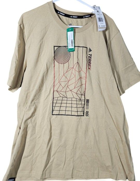 Adidas TX Mou Fu short sleeve T-shirt  Sz XL Tan