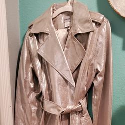 Silver CHICO'S WRAP COAT..SIZE 2 OR LARGE WOMENS..LIKE NEW!