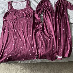 Nursing maternity Dress And Matching Robe Size Small 