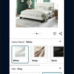 Brand New Allewie King Size Platform Bed Frame with Velvet Upholstered Headboard and Wooden Slats Support, Fully Upholstered Mattress Foundation