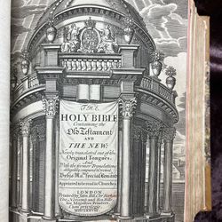1678 Quarto King James Bible Ruled in red-Bound With 180 Extra Illustrations, Book of Common Prayer & Psalter, & Whole Book of Psalms
