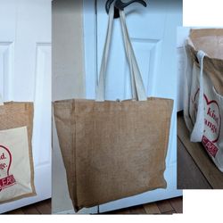 Straw shopping bag jute beach tote